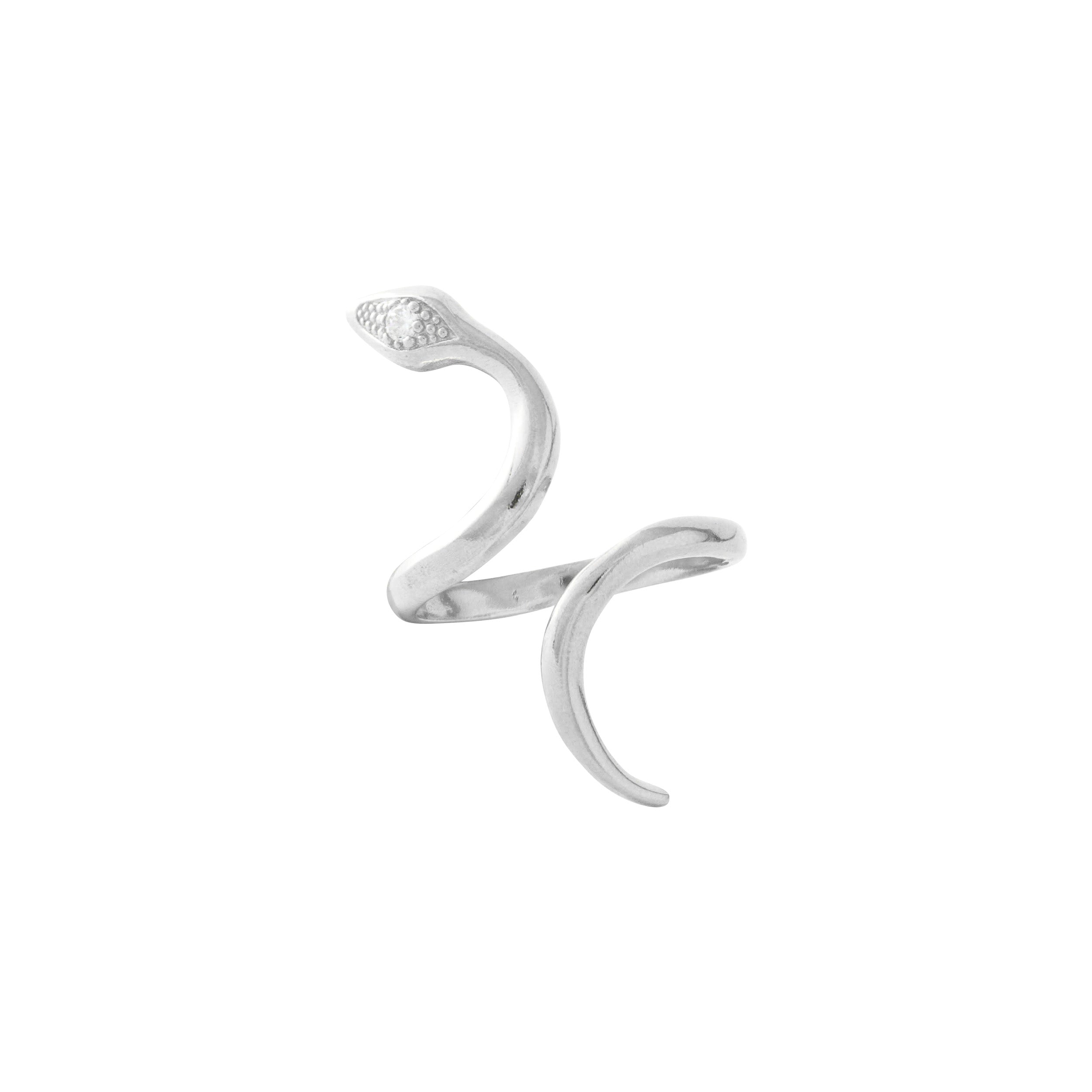 SILVER TWISTED SERPENT RING