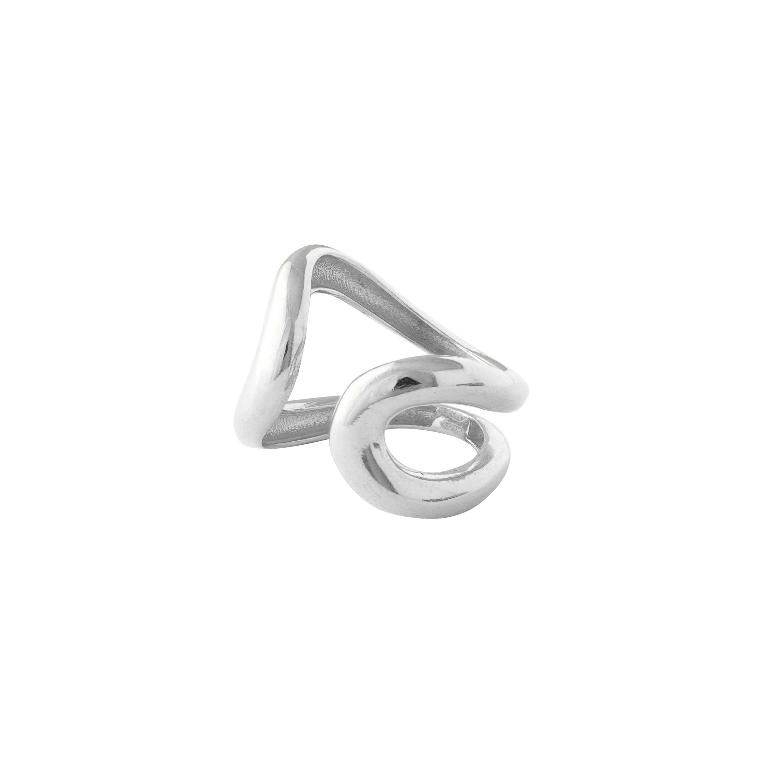SILVER CHUNKY DOUBLE LOOP RING